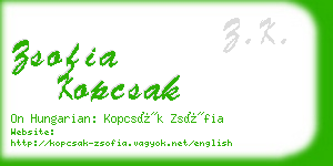 zsofia kopcsak business card